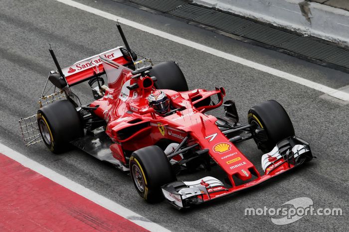 Kimi Raikkonen, Ferrari SF70H, con sensores