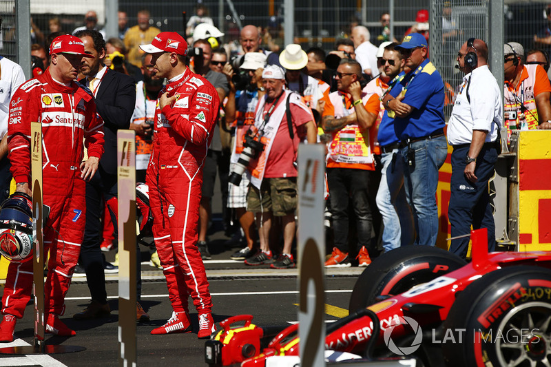 Pole: Sebastian Vettel, Ferrari, 2. Kimi Raikkonen, Ferrari