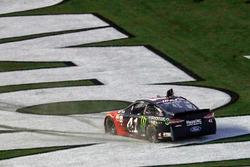 Kurt Busch, Stewart-Haas Racing Ford, celebrates his victory with a burnout