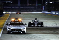 Safety car leads Lewis Hamilton, Mercedes AMG F1 W08