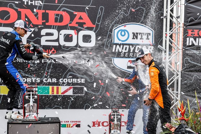 Alex Palou, Chip Ganassi Racing, Scott Dixon, Chip Ganassi Racing, Christian Lundgaard, Arrow McLaren