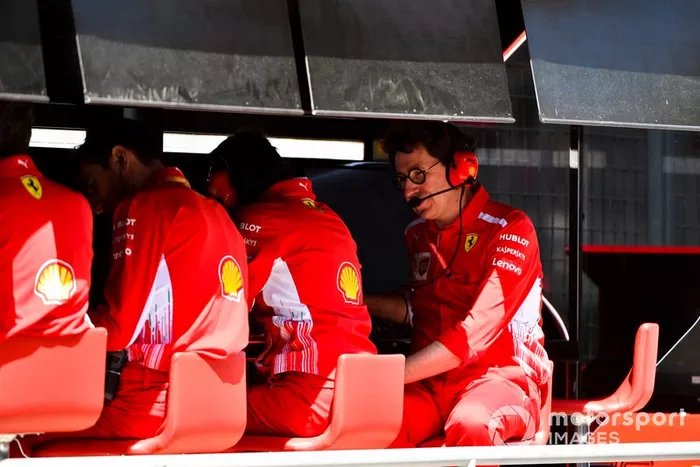 Mattia Binotto, Team Principal Ferrari, al muretto box
