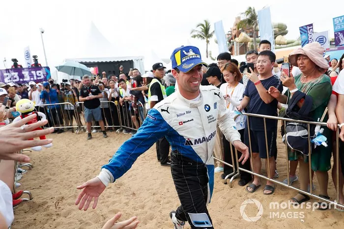 Antonio Felix da Costa, BMW I Andretti Motorsports, makes his way to the podium