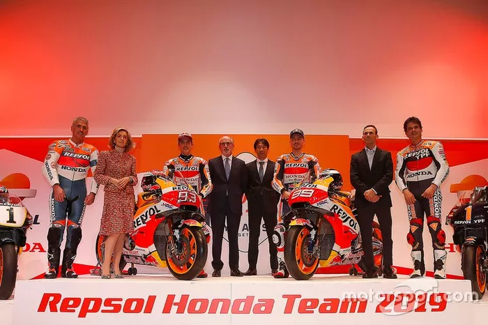Mick Doohan, Alex Criville, Marc Márquez y Jorge Lorenzo, Repsol Honda Team

