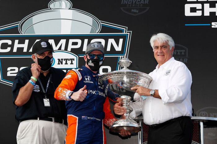 Scott Dixon, el Chip Ganassi Racing Honda celebra su sexto campeonato de IndyCar