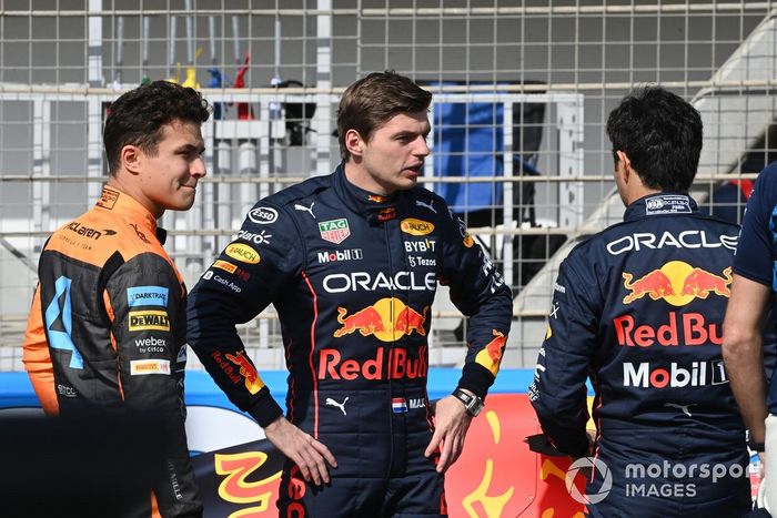 Lando Norris, McLaren Max Verstappen, Red Bull Racing Sergio Pérez, Red Bull Racing