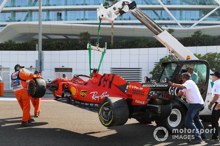Sebastian Vettel, Ferrari, sufre un accidente en la FP1 de Abu Dhabi