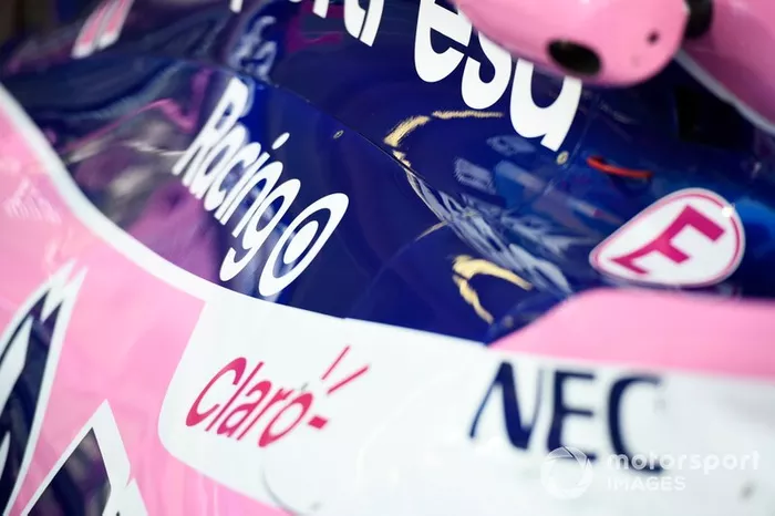 Detalle de la cubierta del motor de Racing Point