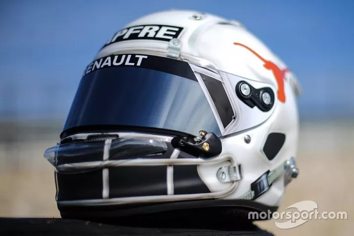 El casco de Daniel Ricciardo, Renault F1 Team, para el GP de Estados Unidos
