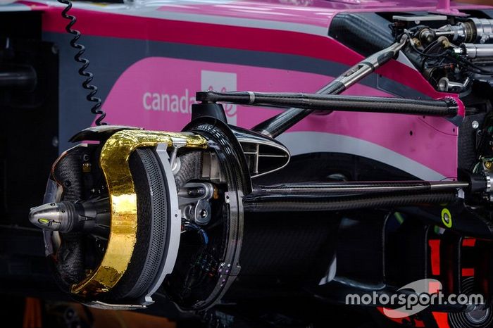 Detalle del freno delantero Racing Point RP19