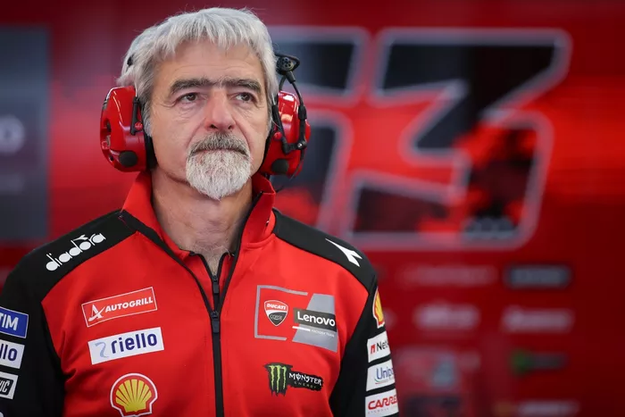 Luigi Dall'lgna General Manager of Ducati Corse in the garage