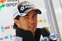 Sergio Pérez, Sahara Force India F1 con los medios de comunicación