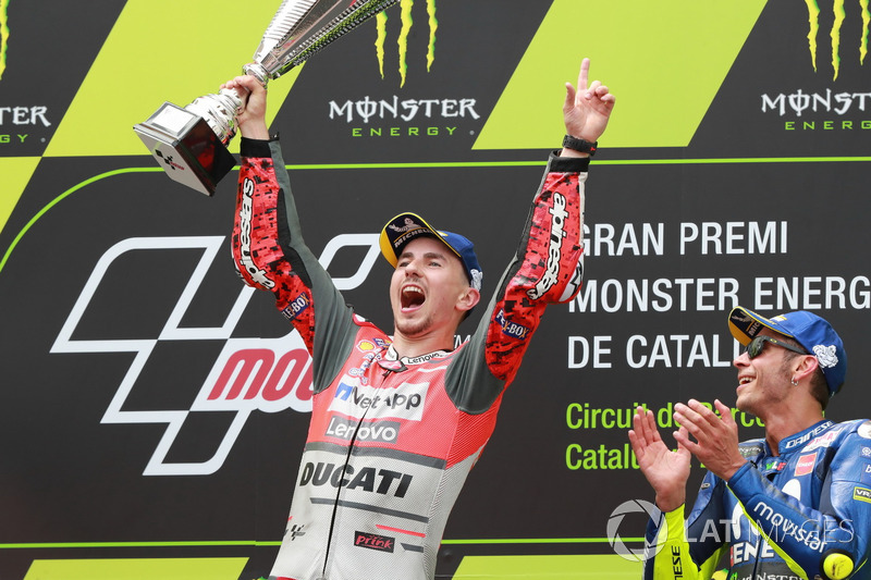 Podium: Race winner Jorge Lorenzo, Ducati Team