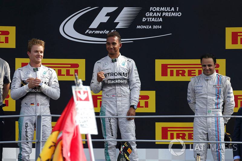 Podio: Lewis Hamilton, Mercedes AMG F1, Nico Rosberg, Mercedes AMG F1, Felipe Massa, Williams Martini Racing