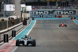 Lewis Hamilton, Mercedes F1 W08, leads Sebastian Vettel, Ferrari SF70H