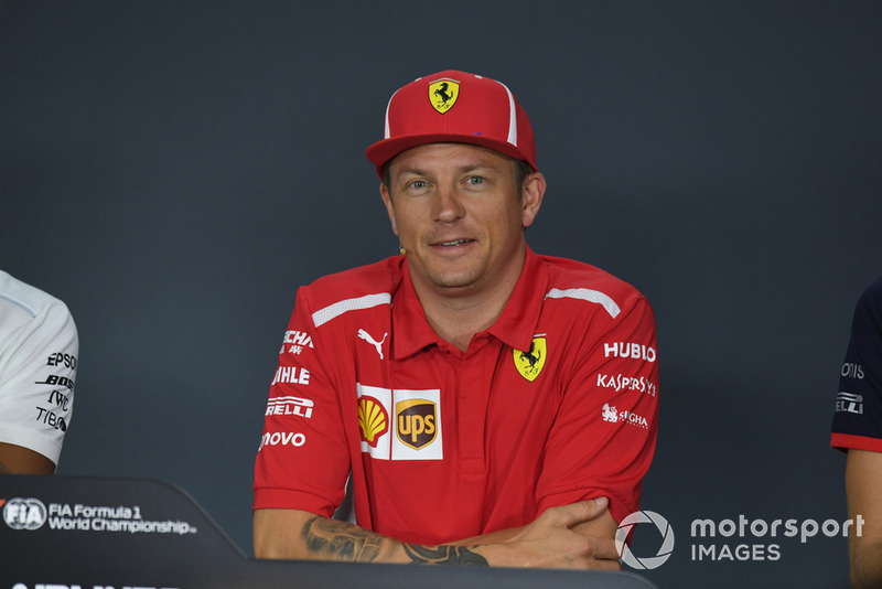 Kimi Raikkonen, Ferrari, nella conferenza stampa