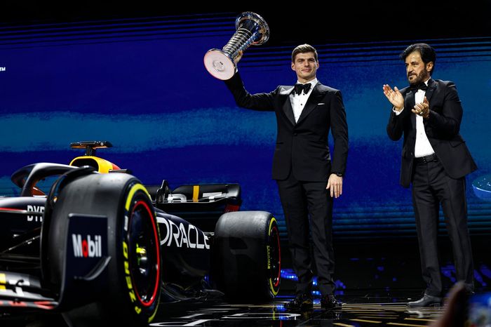 Max Verstappen, Campeón de F1 de la FIA, Mohammed Ben Sulayem, Presidente de la FIA