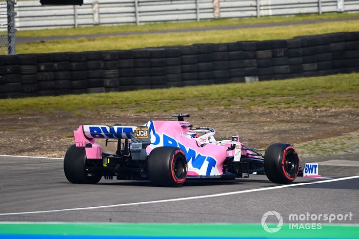 Sergio Pérez, Racing Point RP20, hace un trompo