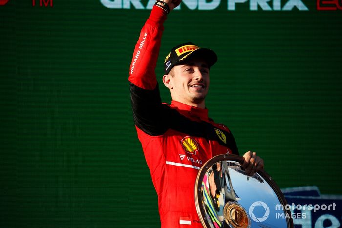 Podio: ganador Charles Leclerc, Ferrari