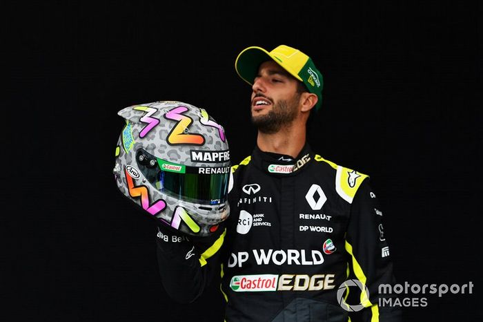 El casco de Daniel Ricciardo, Renault F1 Team para Australia