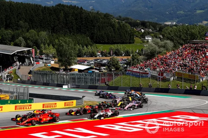 Sebastian Vettel, Ferrari SF90, Max Verstappen, Red Bull Racing RB15, Pierre Gasly, Red Bull Racing RB15, Antonio Giovinazzi, Alfa Romeo Racing C38, Kevin Magnussen, Haas F1 Team VF-19, Sergio Pérez, Racing Point RP19