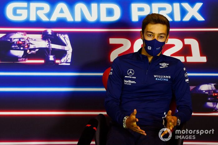 George Russell, Williams, en la conferencia de prensa