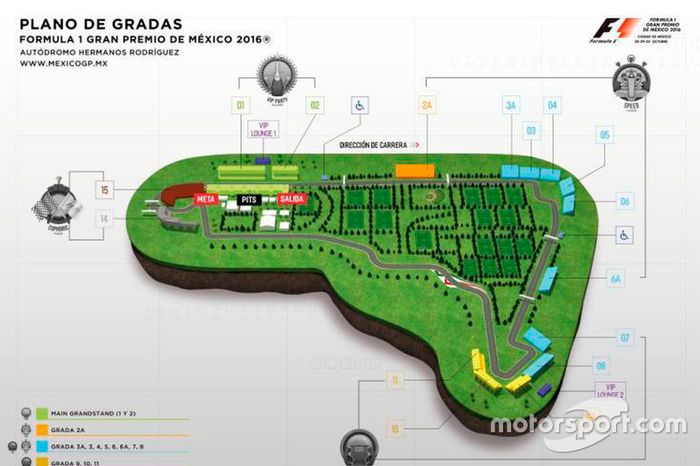 Mapa de pista y tribunas