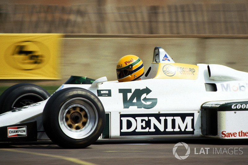 Ayrton Senna, tests the Williams FW08C for the first time