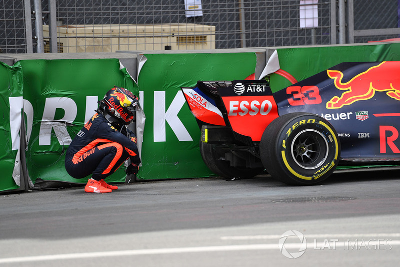 Max Verstappen, Red Bull Racing RB14 kaza