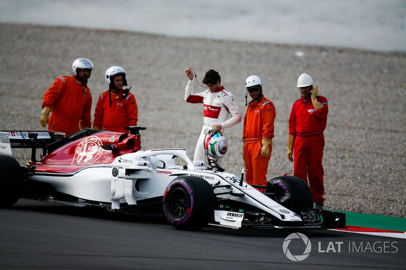 Antonio Giovinazzi, Sauber C37, terhenti di lintasan
