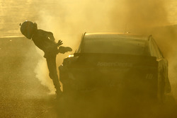 Danica Patrick, Stewart-Haas Racing Ford crash fire