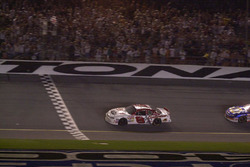 Dale Earnhardt Jr. takes the checkered flag