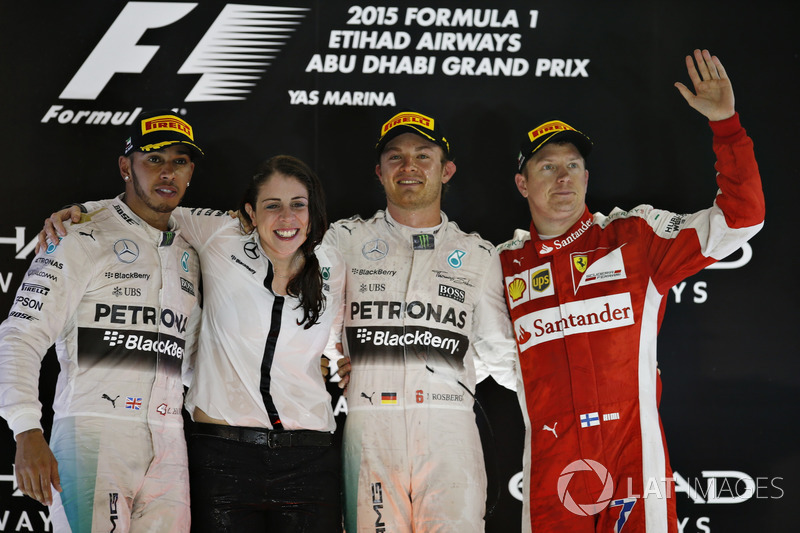 2015: 1. Nico Rosberg, 2. Lewis Hamilton, 3. Kimi Räikkönen