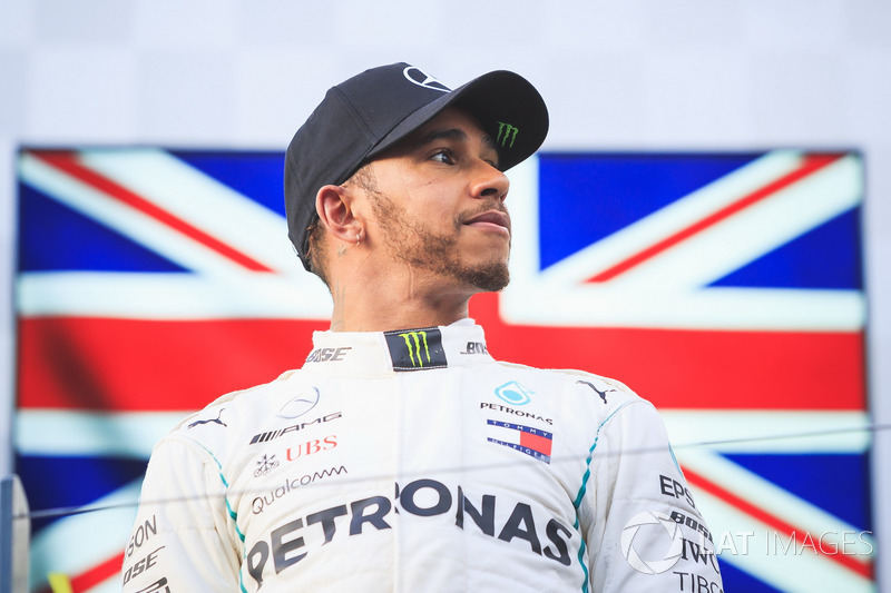 Lewis Hamilton, Mercedes-AMG F1 celebrates on the podium