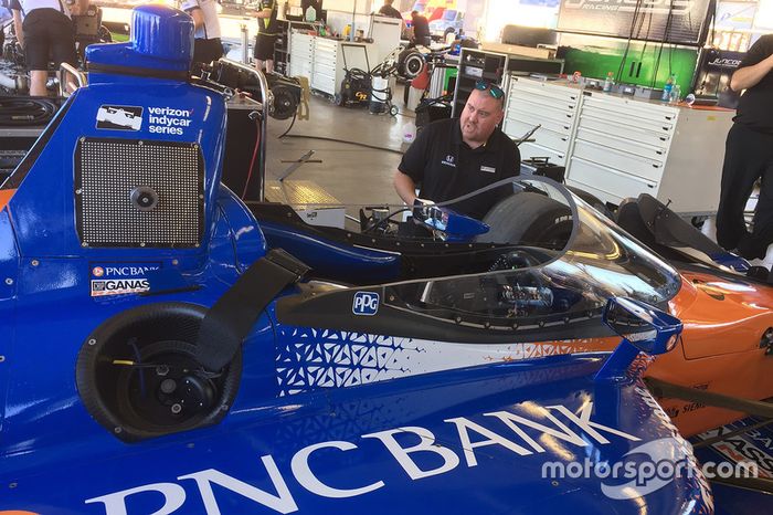 Scott Dixon, Chip Ganassi Racing Honda prueba el nuevo aeroscreen