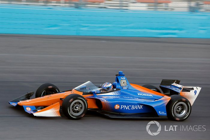 Scott Dixon, Chip Ganassi Racing Honda prueba el aeroscreen