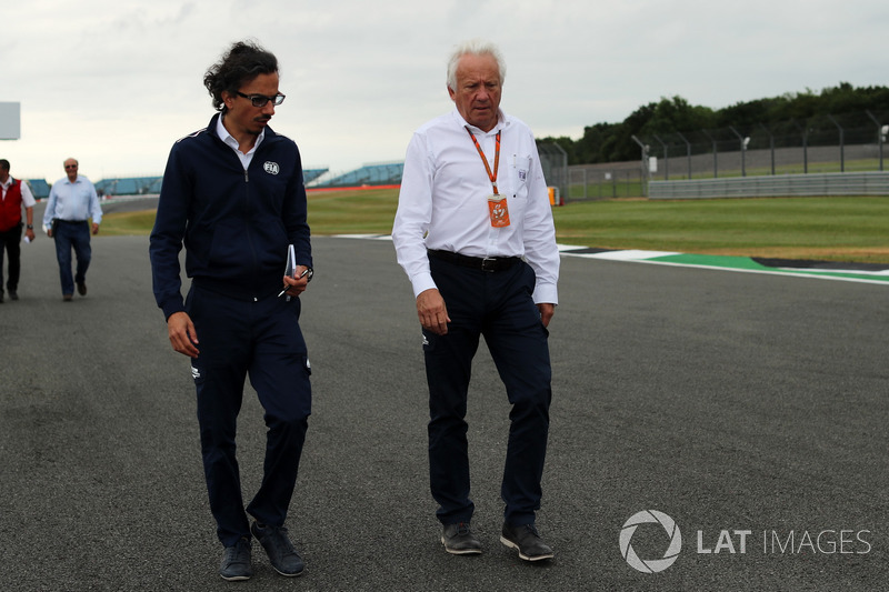 Laurent Mekies, FIA Safety Director, Charlie Whiting, FIA Delegate walk the track