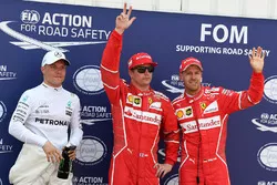Polesitter Kimi Räikkönen, Ferrari; 2. Sebastian Vettel, Ferrari; 3. Valtteri Bottas, Mercedes AMG F
