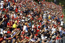 Mostly red in the grandstands