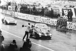 Ford's first win in the 24 Hours of Le Mans, 1966: the winning Ford GT-40 Mark II driven by Bruce McLaren and Chris Amon