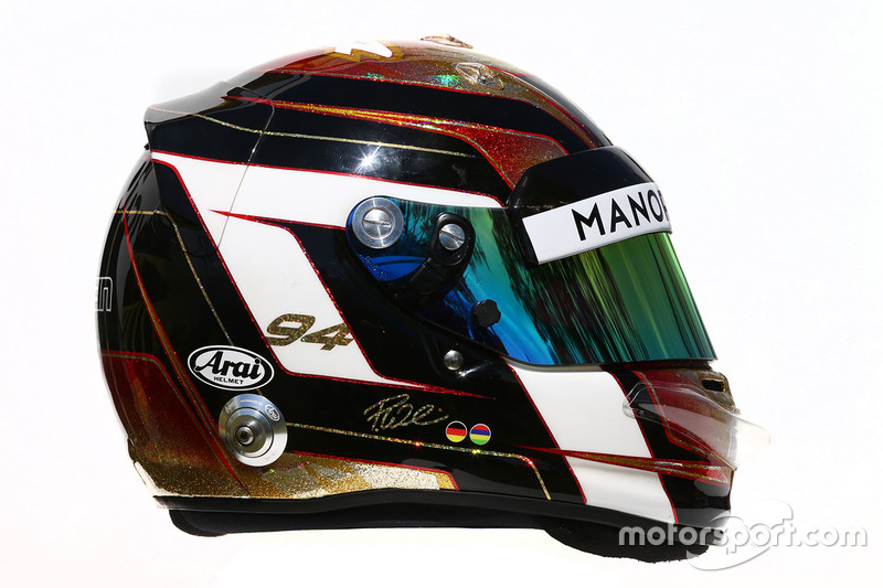 The helmet of Pascal Wehrlein, Manor Racing