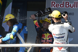 Podium: winner Brad Binder, Red Bull KTM Ajo, second place Nicolo Bulega, Sky Racing Team VR46, thir