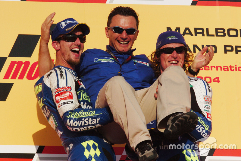 Sete Gibernau, Colin Edwards et Fausto Gresini