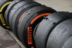 Worn Pirelli tyres