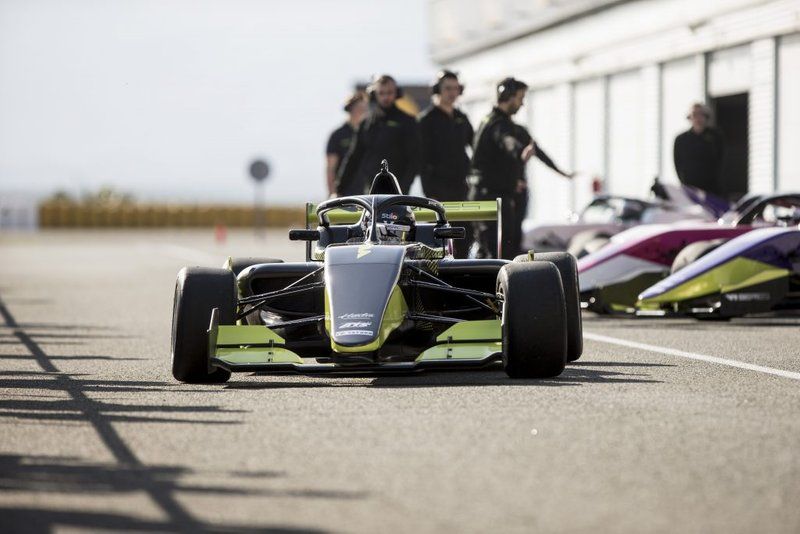 Track action in the W Series Tatuus F3 T-318 car