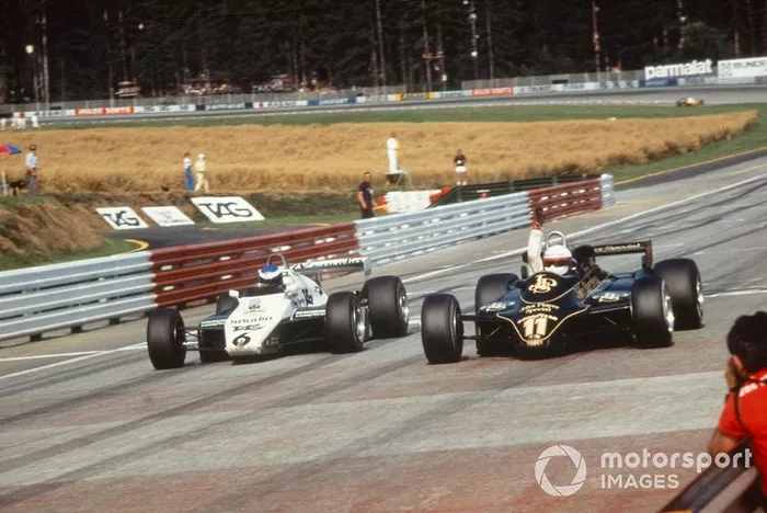 Elio de Angelis, Lotus 91 batte Keke Rosberg, Williams FW08 per la vittoria