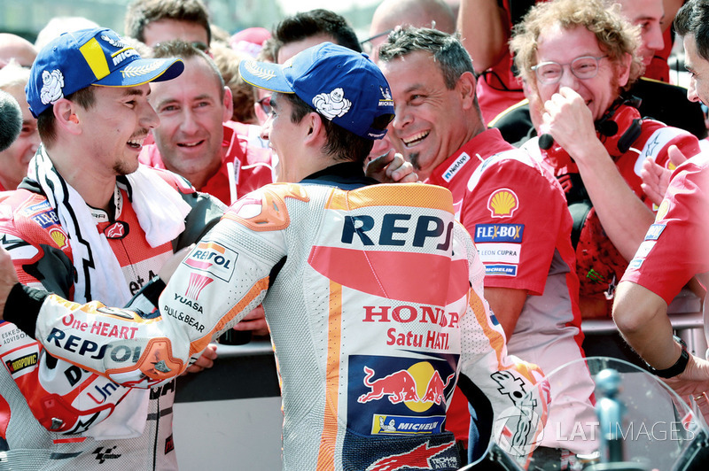 Winner Jorge Lorenzo, Ducati Team, second place Marc Marquez, Repsol Honda Team