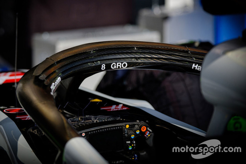 Haas F1 Team VF-18 of Romain Grosjean, halo detail