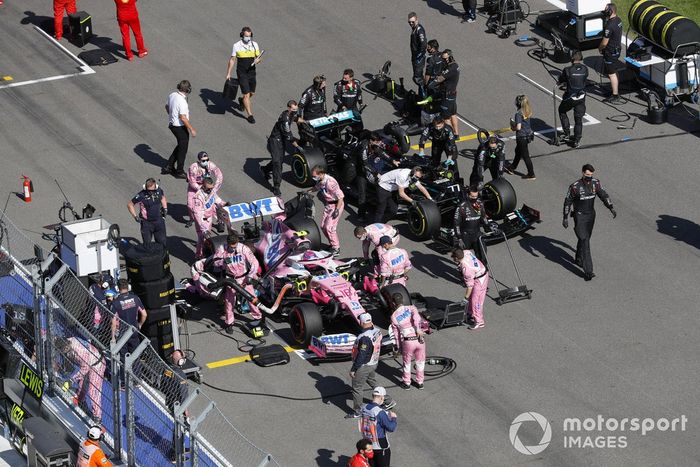 Lance Stroll, Racing Point RP20, Valtteri Bottas, Mercedes F1 W11