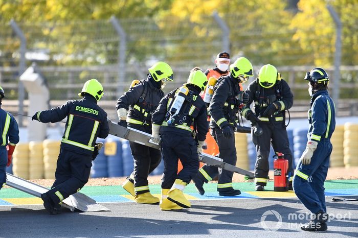 Moto de Mattia Casadei, Ongetta SIC58 Squadracorse después de la caída